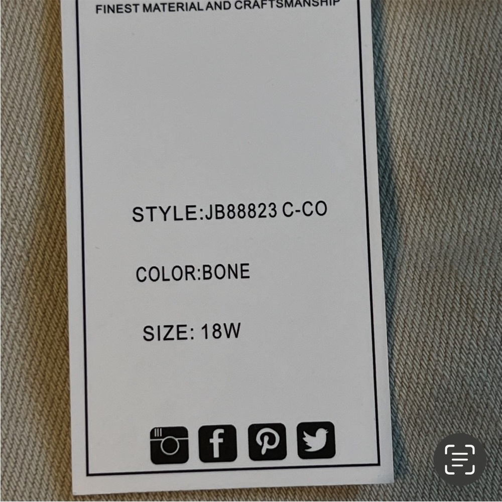 Judy Blue Tan Bone Garment Dyed High Waist Jeans JB88823 C-CO Women Sz. 18W NWT - Picture 4 of 8